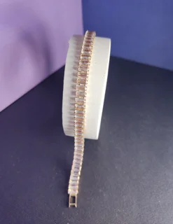 دستبند تنیسی استیل طلایی